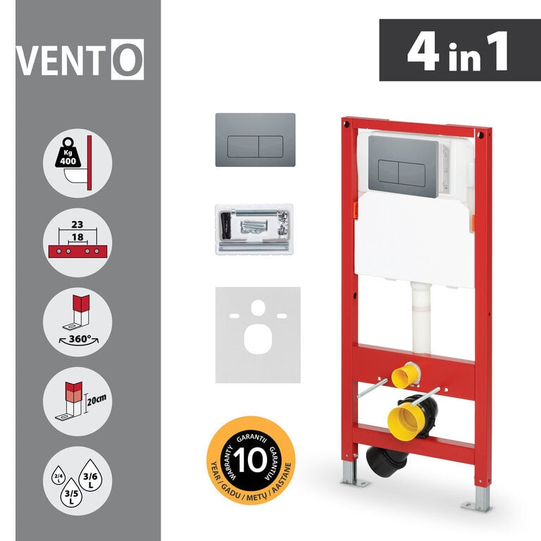 Vento sisteemaa (WC raam+ kroomnupp) цена и информация | WC-poti tarvikud | kaup24.ee
