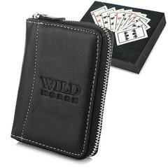 Мужской кожаный кошелек большой емкости на молнии Wild Horse Black H71 цена и информация | Мужские кошельки | kaup24.ee