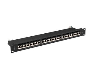 Lanberg patch panel 24 port 1U Cat.7 FTP Black PPS7-1024-B цена и информация | Принадлежности для систем безопасности | kaup24.ee