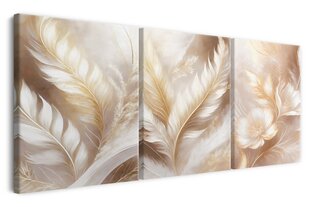 Elutuba triptühhon seinamaali abstraktne Delicate feathers 60X120cm цена и информация | Картины, живопись | kaup24.ee