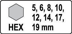 Löökvõtme komplekt 1/2'' H5-H19 Yato (YT-1066), 8 tk hind ja info | Käsitööriistad | kaup24.ee