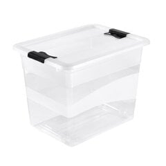 Коробка с крышкой Crystalbox Cornelia 39,5x29,5x30см 24л прозрачная цена и информация | Ящики для вещей | kaup24.ee