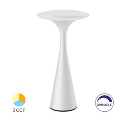 Laetav laualamp TOWER, 3W, 300lm, IP44, koos laadimisjaamaga, 2600mAh, valge цена и информация | Настольные лампы | kaup24.ee