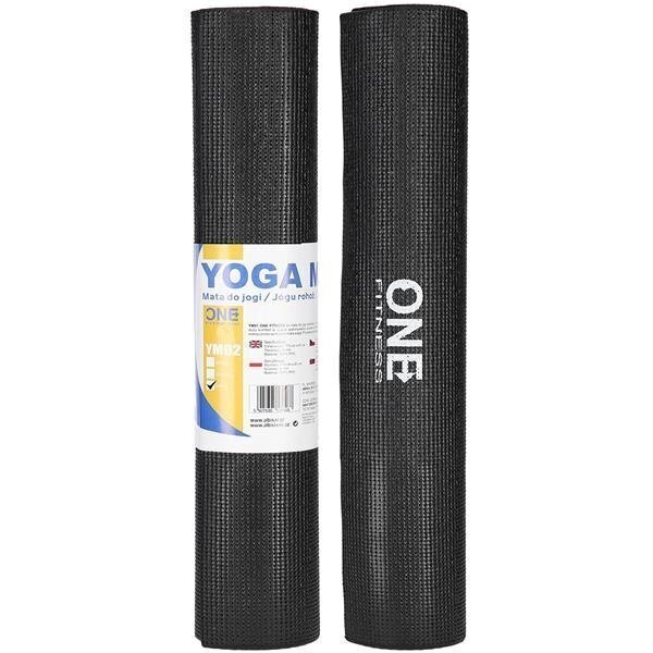 Joogamatt One Fitness YM02 173x61x0,6 cm, must hind ja info | Joogamatid | kaup24.ee