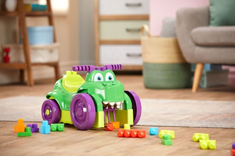 Tõukeauto klotsidega „Krokodill" Mega Bloks, 25 osaline, GFG22 цена и информация | Imikute mänguasjad | kaup24.ee