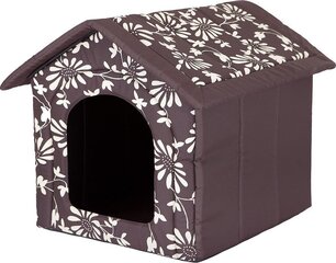Лежак-будка Hobbydog R1 цветы, 38x32x38 см, коричневый цена и информация | Лежаки, домики | kaup24.ee