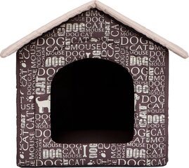 Лежак-будка Hobbydog R1 надписи, 38x32x38 см, коричневый цена и информация | Лежаки, домики | kaup24.ee