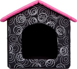 Лежак-конура Hobbydog R1, 38x32x38 см, черный/розовый цена и информация | Лежаки, домики | kaup24.ee