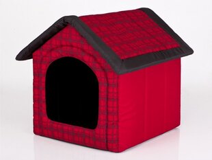 Maja-pesa Hobbydog R1 ruudud, 38x32x38 cm, punane цена и информация | Лежаки, домики | kaup24.ee