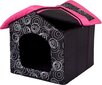 Maja-pesa Hobbydog R2, 44x38x45 cm, must/roosa hind ja info | Pesad, padjad | kaup24.ee