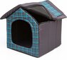 Maja-pesa Hobbydog R2 ruudud, 44x38x45 cm, hall/sinine цена и информация | Pesad, padjad | kaup24.ee
