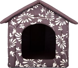 Лежак-конура Hobbydog R3 цветы, 52x46x53 см, коричневый цена и информация | Лежаки, домики | kaup24.ee