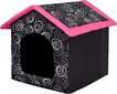 Maja-pesa Hobbydog R3, 52x46x53 cm, must/roosa hind ja info | Pesad, padjad | kaup24.ee
