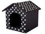 Лежак-конура Hobbydog R4 следы, 60x55x60 см, черный