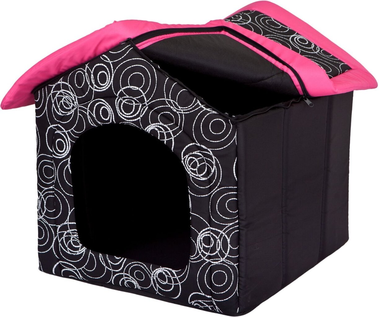 Maja-pesa Hobbydog R4, 60x55x60 cm, must/roosa цена и информация | Pesad, padjad | kaup24.ee