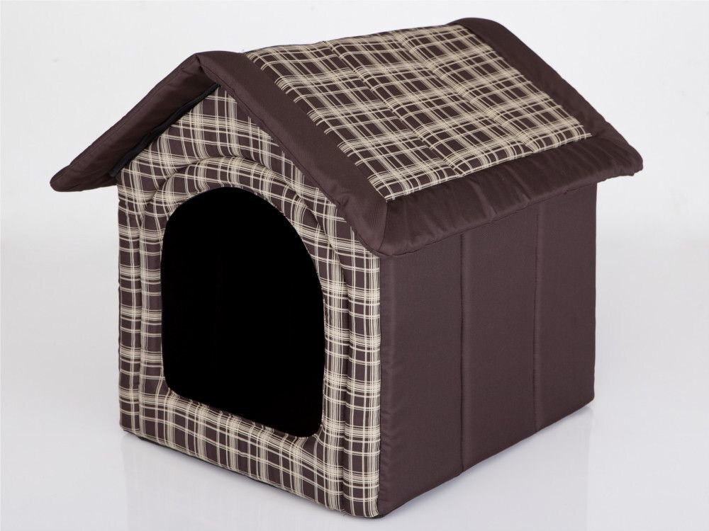 Maja-pesa Hobbydog R4 ruuduline, 60x55x60 cm, pruun цена и информация | Pesad, padjad | kaup24.ee