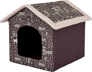 Лежак-будка Hobbydog R5 надписи, 70x60x63 см, коричневый цена и информация | Лежаки, домики | kaup24.ee