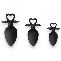 Boss Of Toys Power Escorts - Heart Plug Anal Starter 3-Pack - S, M & L - Black - quality Silicone - Colour box hind ja info | Anaallelud | kaup24.ee