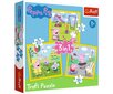 Pusle komplekt Trefl Põrsas Pepa (Peppa Pig ) 3 in 1, 20+50+36 osa. цена и информация | Pusled | kaup24.ee