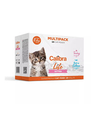 Calibra Cat Life Pouch Kitten Multipack noortele kassipoegadele koos kalkuni ja lõhega, 12x85 g hind ja info | Konservid kassidele | kaup24.ee