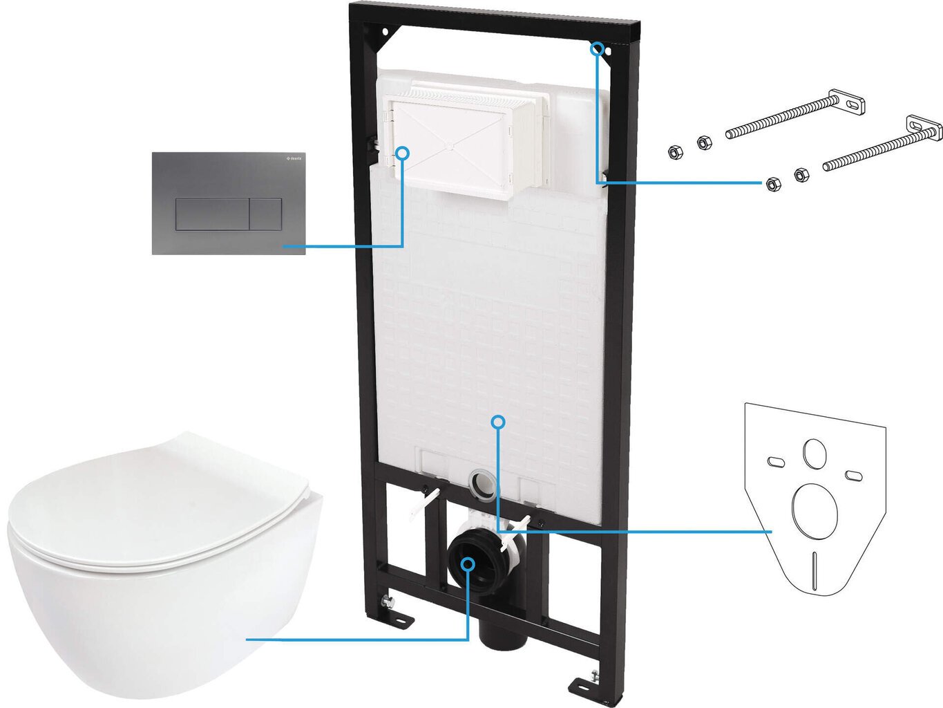 Wc-poti komplekt Deante Silia 6in1 hind ja info | WС-potid | kaup24.ee