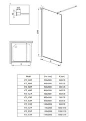 Walk-in dušisein Deante Kerria Plus, Chrome, 50x200 cm hind ja info | Dušikabiinide uksed ja seinad | kaup24.ee