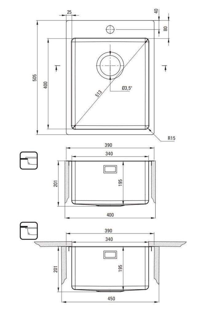 Köögivalamu Deante Olfato ZPO_010E, Brushed steel hind ja info | Köögivalamud | kaup24.ee