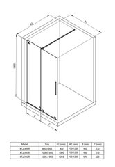 Walk-in lükand dušisein Deante Prizma, Titanium, 120x195 cm hind ja info | Dušikabiinide uksed ja seinad | kaup24.ee