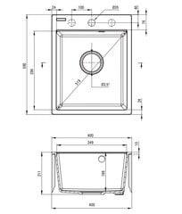 Deante granitinė virtuvinė plautuvė Deante Corio, ZRC_S103, Metallic grey цена и информация | Раковины на кухню | kaup24.ee