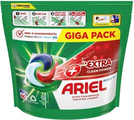 Капсулы для стирки Ariel Extra Clean, 60 шт. х 2 шт. цена и информация | Средства для стирки | kaup24.ee