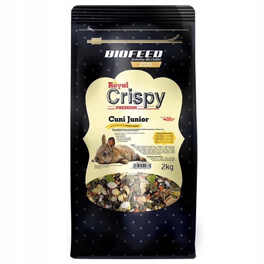 Toit noortele küülikutele Biofeed Royal Crispy, 2 kg цена и информация | Toit väikeloomadele | kaup24.ee