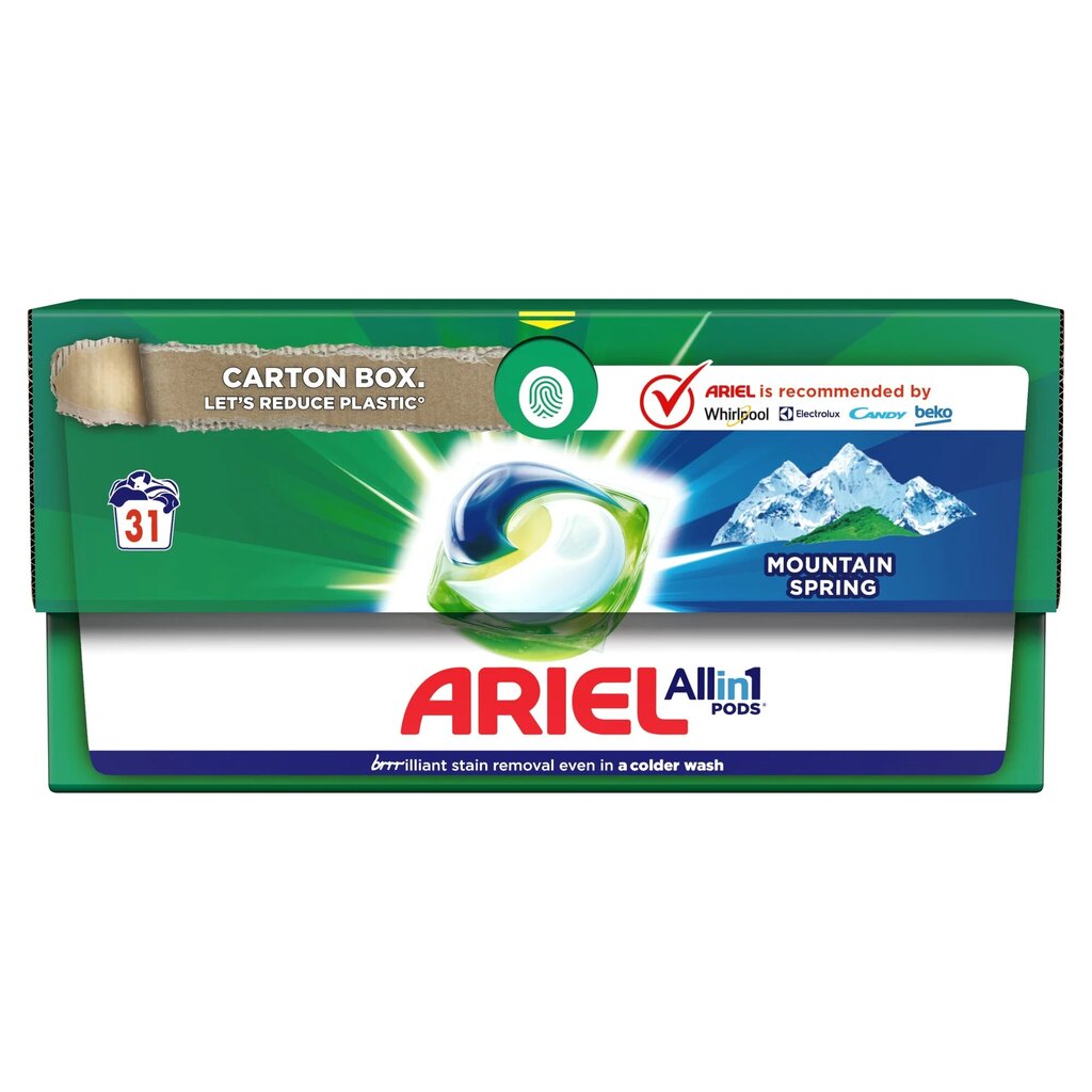 Ariel Mountain Spring Washing kapslid, 31 tk x 4 tk hind ja info | Pesuvahendid | kaup24.ee