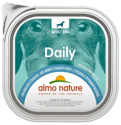 Almo Nature Daily, tursk roheliste ubadega, 9x300g цена и информация | Konservid koertele | kaup24.ee