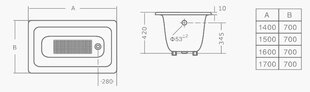 Malmvann Gotten, 160x70x42 hind ja info | Vannid | kaup24.ee