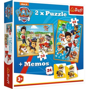 Pusle komplekt ja memokaardid Trefl Käpapatrull (Paw Patrol) 30+48+24-osaline hind ja info | Pusled | kaup24.ee