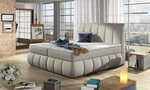 Кровать Vincenzo, 140x200 см, гобелен, светло-серая