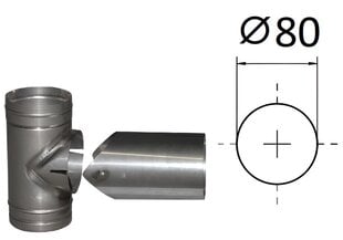 Тройник со съемной врезкой. D-80 мм. цена и информация | Дымоходы | kaup24.ee