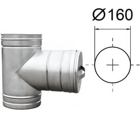 T-otsik koos kaanega. D-160 mm. hind ja info | Korstnad | kaup24.ee