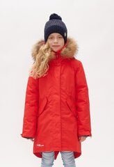Huppa tüdrukute talveparka naturaalkarvaga VIVIAN 1, punane hind ja info | Laste talveriided | kaup24.ee