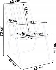 складной стул для кемпинга, серый цена и информация | Садовые стулья, кресла, пуфы | kaup24.ee