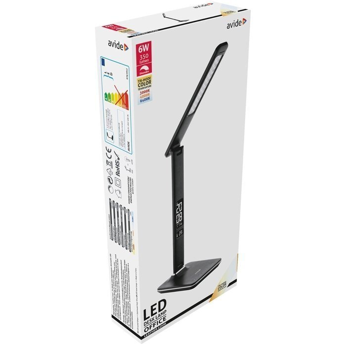 Laualamp Avide LED Office 6W LCD naha imitatsioon must hind ja info | Laualambid | kaup24.ee