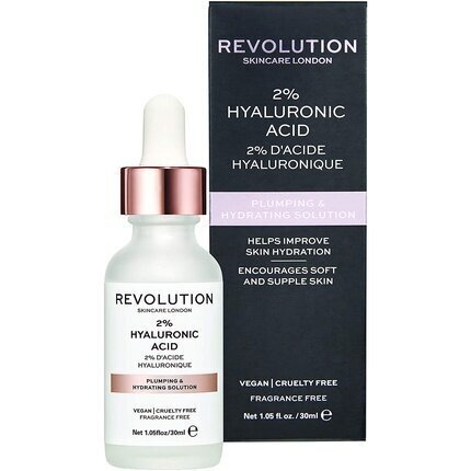 Niisutav näoseerum Revolution Skincare London 2% Hyaluronic Acid 30 ml цена и информация | Näoõlid, seerumid | kaup24.ee