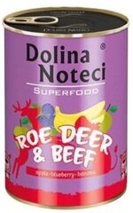 Dolina Noteci Premium SuperFood с олениной и говядиной, 6х400 гр цена и информация | Консервы для собак | kaup24.ee