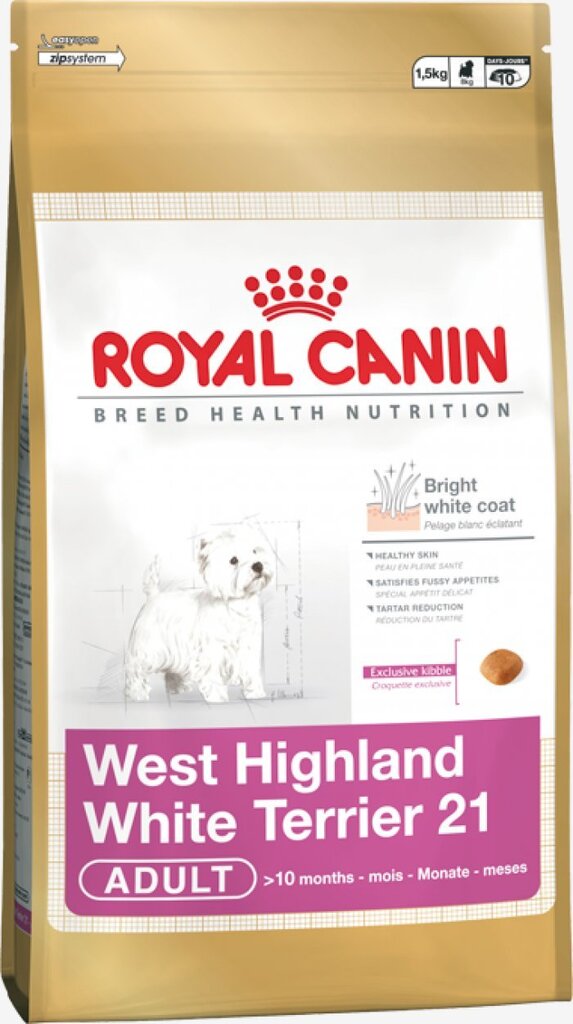 Royal Canin West Highland White Terrier Adult 0,5 kg hind ja info | Kuivtoit koertele | kaup24.ee