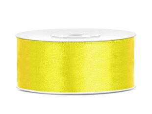 Атласная ленточка, желтая, 25 мм/25 м, 1 шт/25 м цена и информация | Подарочные упаковки | kaup24.ee