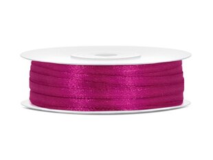 Атласная ленточка Fuchsia, розовая, 3 мм/50 м, 1 шт/50 м цена и информация | Подарочные упаковки | kaup24.ee