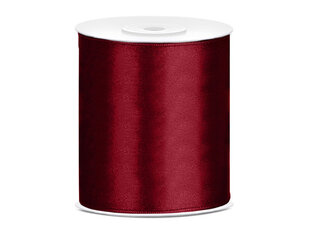 Сатиновая лента, темно-красная, 100 мм/25 м, 1 шт/25 м цена и информация | Подарочные упаковки | kaup24.ee