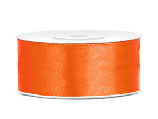 Атласная ленточка, оранжевая, 25 мм/25 м, 1 коробка/30 шт (1 шт/25 м) цена и информация | Подарочные упаковки | kaup24.ee