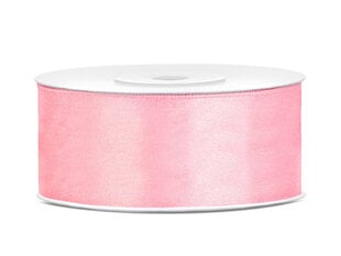 Атласная ленточка, светло-розовая, 25 мм/25 м, 1 коробка/30 шт (1 шт/25 м) цена и информация | Подарочные упаковки | kaup24.ee