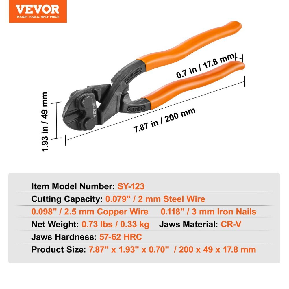 Vevor Armeerimise käärid, 2/2,5/3 mm цена и информация | Käsitööriistad | kaup24.ee